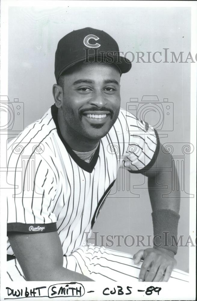 1989 Press Photo John Dwight Smith Chicago Cubs Atlanta - RRQ28303 - Historic Images