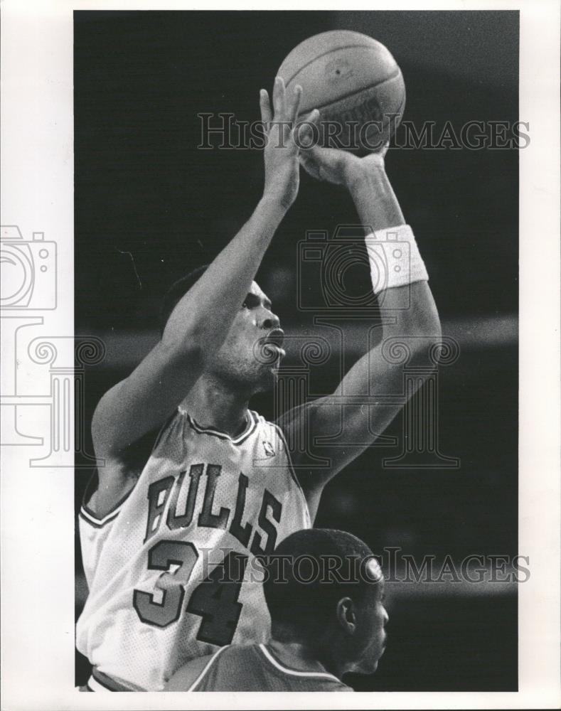 1990 Press Photo Stacey King Chicago Bulls - RRQ28565 - Historic Images