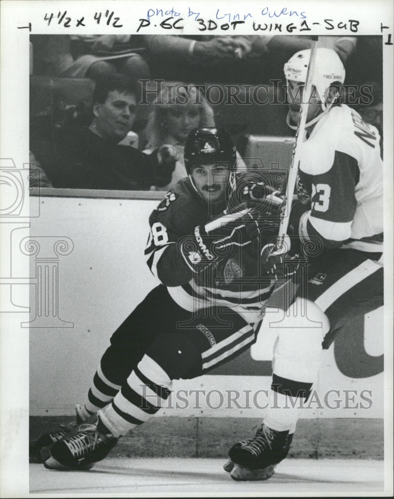 1986 Press Photo Lee Norwood Hockey Player Red Wings - RRQ28665 - Historic Images