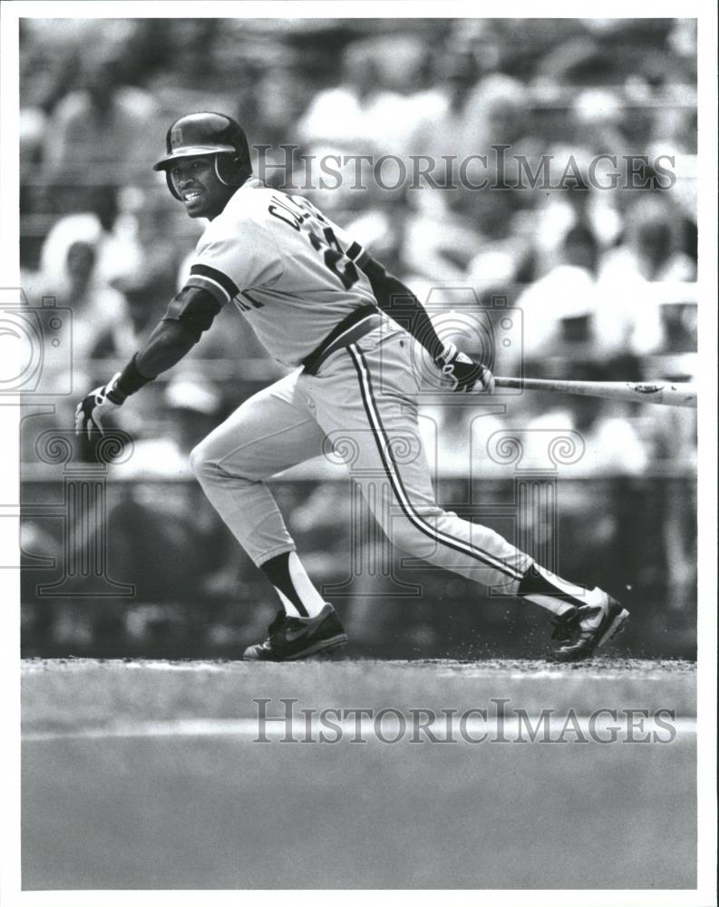 Press Photo Detroit Tigers Milt Cuyler After Hit Run - RRQ28989 - Historic Images