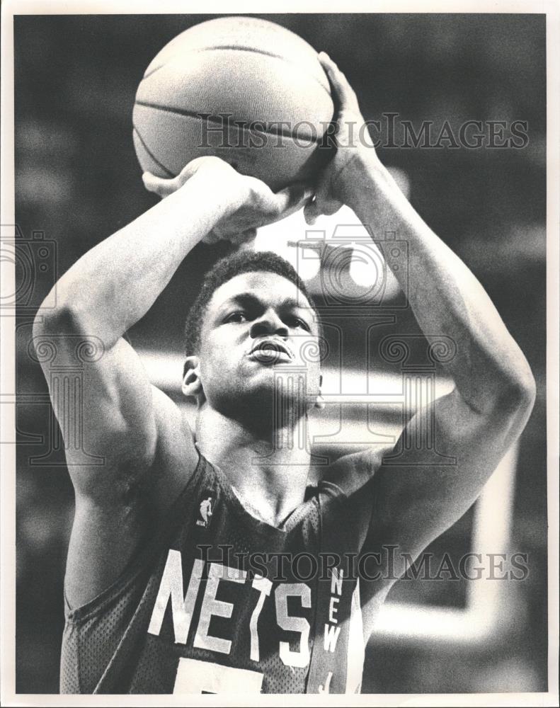 1990 Press Photo New York Nets Pete Myers Shooting - RRQ29001 - Historic Images