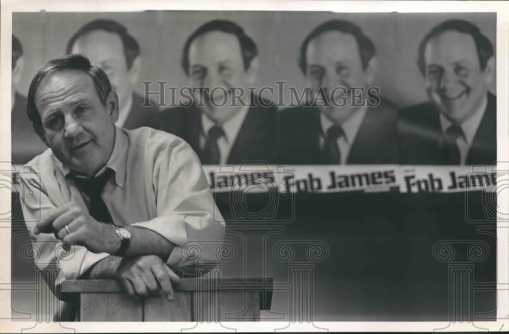 1986 Press Photo Former Alabama Governor Fob James at Haleyville Luncheon - Historic Images