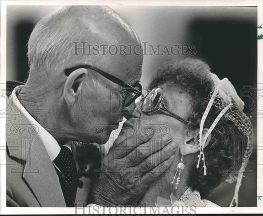 1986 Press Photo Edward and Vera Carmichael, 80 year old newly weds - abna35993 - Historic Images