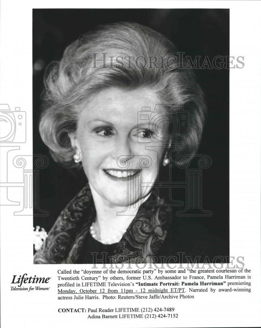 Press Photo Former United States to France, Pamela Harriman in Lifetime Movie - Historic Images