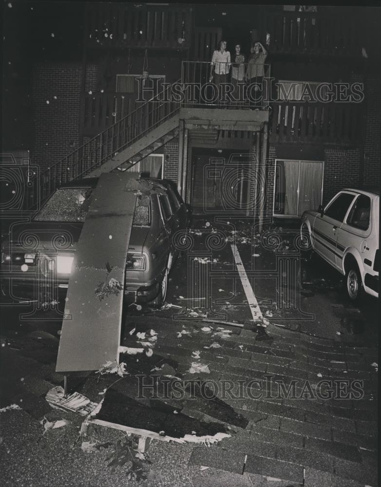 1984 Press Photo Candy Mountain Apartments storm damage, Tornado in Alabama - Historic Images