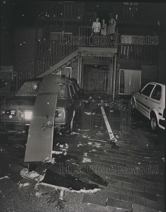 1984 Press Photo Candy Mountain Apartments storm damage, Tornado in Alabama - Historic Images