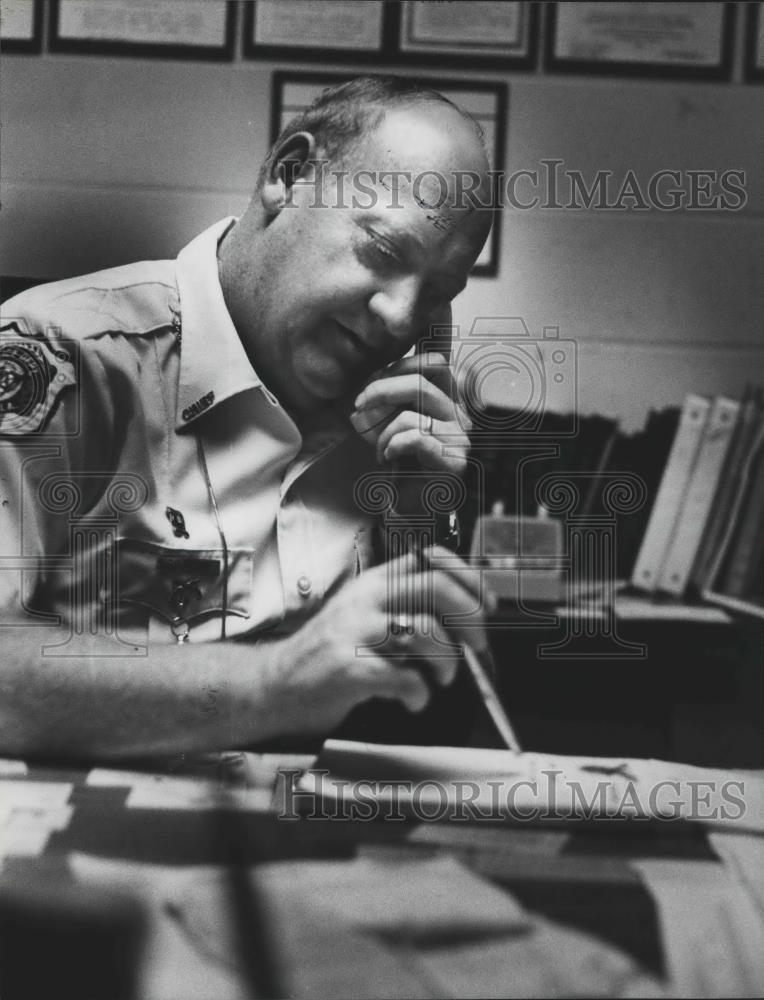 1981 Press Photo Chief Joe Sparks, former Talladega Police Chief, Alabama - Historic Images