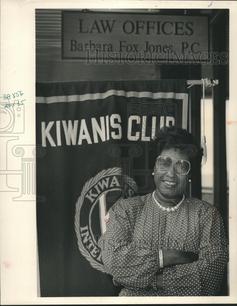 1987 Press Photo Barbara Fox Jones, Female Member of Kiwanis Club - abna40518 - Historic Images