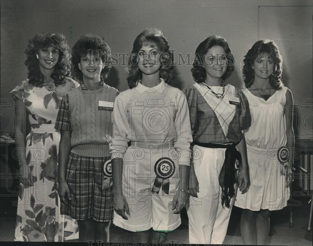 1984 Press Photo Five Miss Alabama Contestants lined up - abna42197 - Historic Images