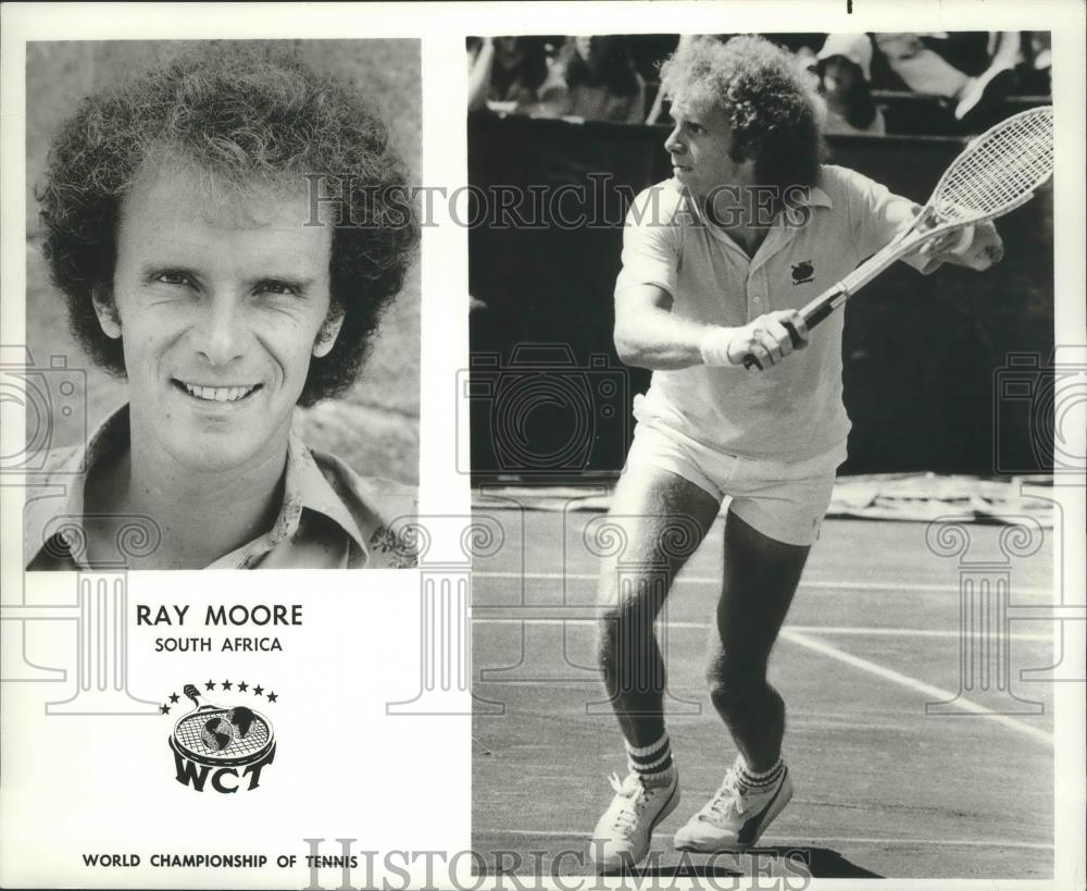 1977 Press Photo South African World Championship Of Tennis Player Ray Moore - Historic Images