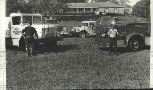 1982 Press Photo Shelco Fire And Rescue Service Alan Eisenberg And Doug McGughy - Historic Images