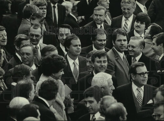 1981 Press Photo People in crowd at Ronald Reagan Inauguration - mjc06927 - Historic Images