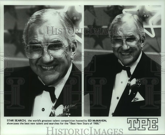 Press Photo Ed McMahon, Host of Star Search, greatest talent competition - Historic Images