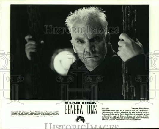 1994 Press Photo Malcolm McDowell stars in "Star Trek Generations" by Paramount - Historic Images