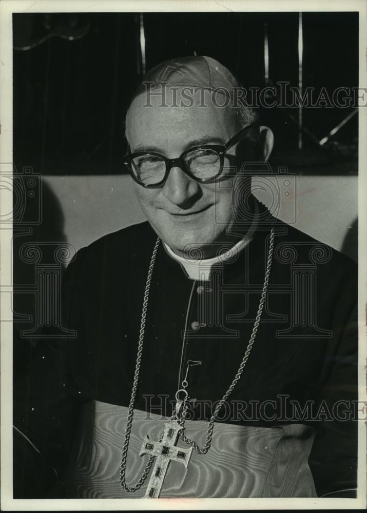 Press Photo Franjo Cardinal Seper of Zagreb Yugoslavia visits Wisconsin - Historic Images