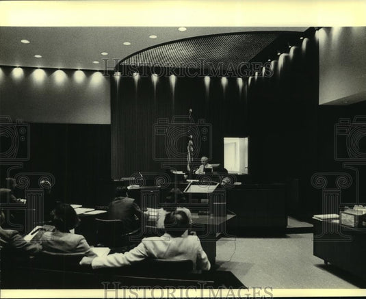 1979 Press Photo Judge Christ T Seraphim in Family Court Wisconsin - mjc07673 - Historic Images