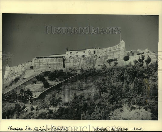 1986 Press Photo A view of Pousada De Sao Felipe near Setubal in Portugal - Historic Images