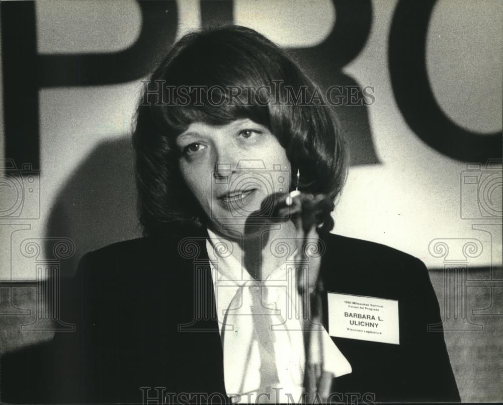 1985 Press Photo Barbara Ulichny, Wisconsin State Senator from Milwaukee - Historic Images