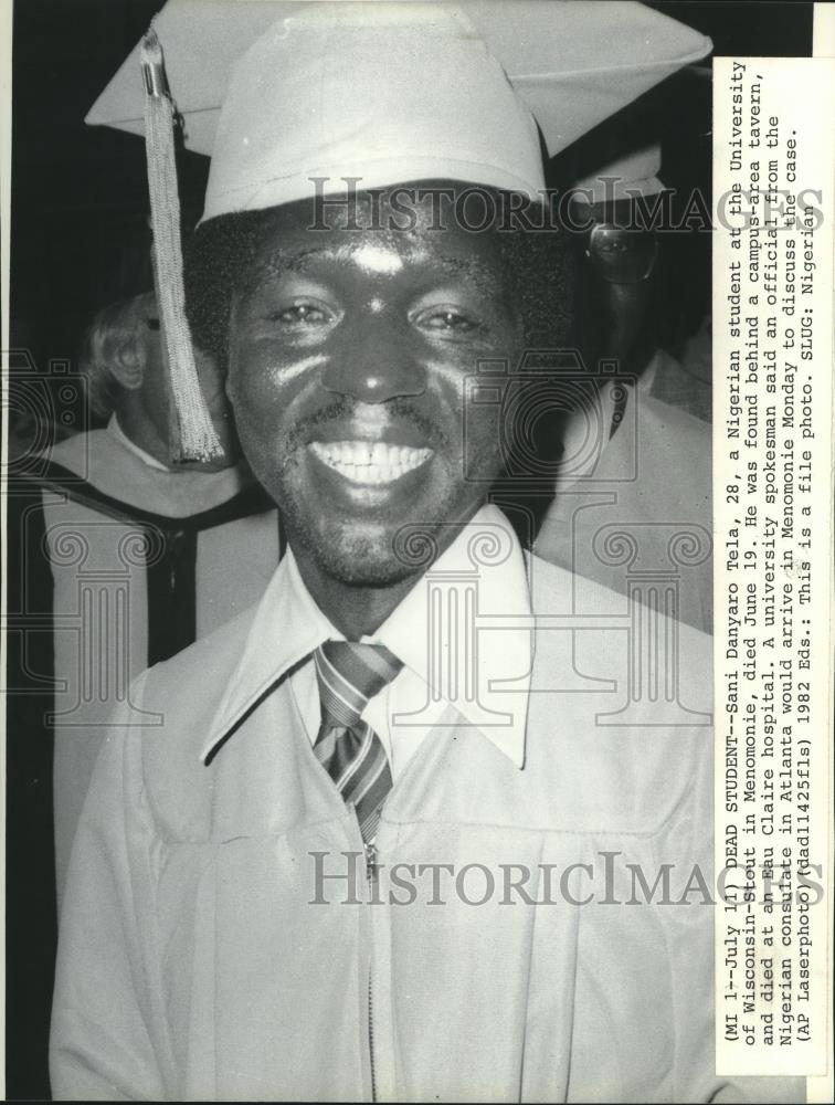 1982 Press Photo University of Wisconsin student Sani Danyaro Tela from Nigeria - Historic Images