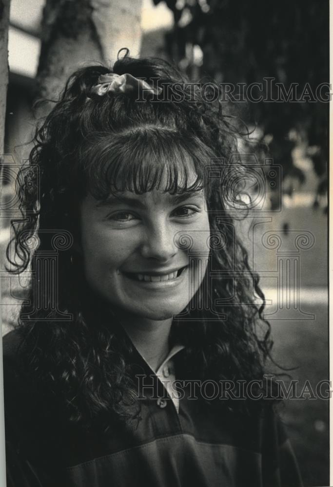 1992 Press Photo Jessica Starr, Kettle Moraine High School Cross Country athlete - Historic Images