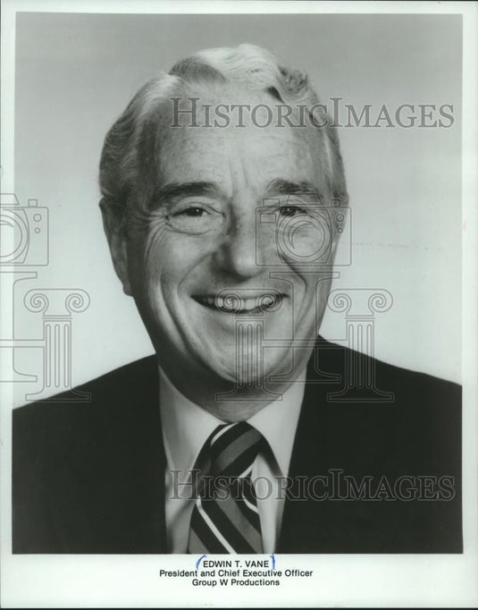 1986 Press Photo Edwin T. Vane, President and CEO, Group W Productions - Historic Images