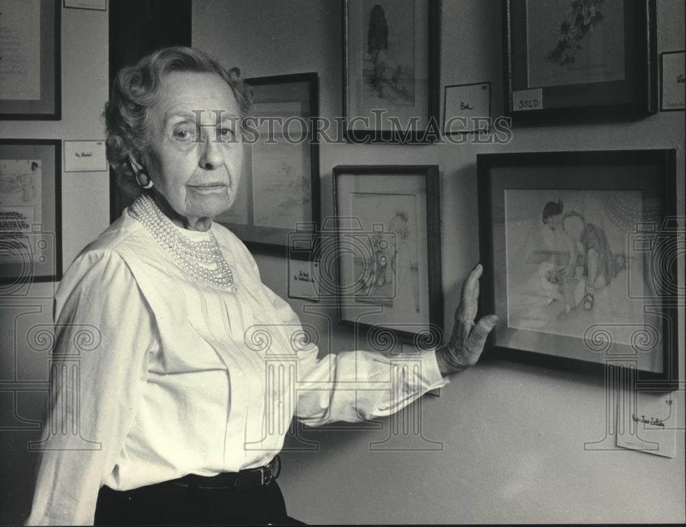 1986 Press Photo Mequon artist Madelyn Stanchfield Trebilcock, Ozaukee Art Ctr - Historic Images