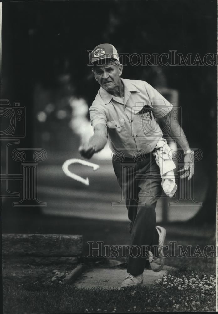 1983 Press Photo Don Hendricks, State Class C Horseshoe Pitching Champion - Historic Images