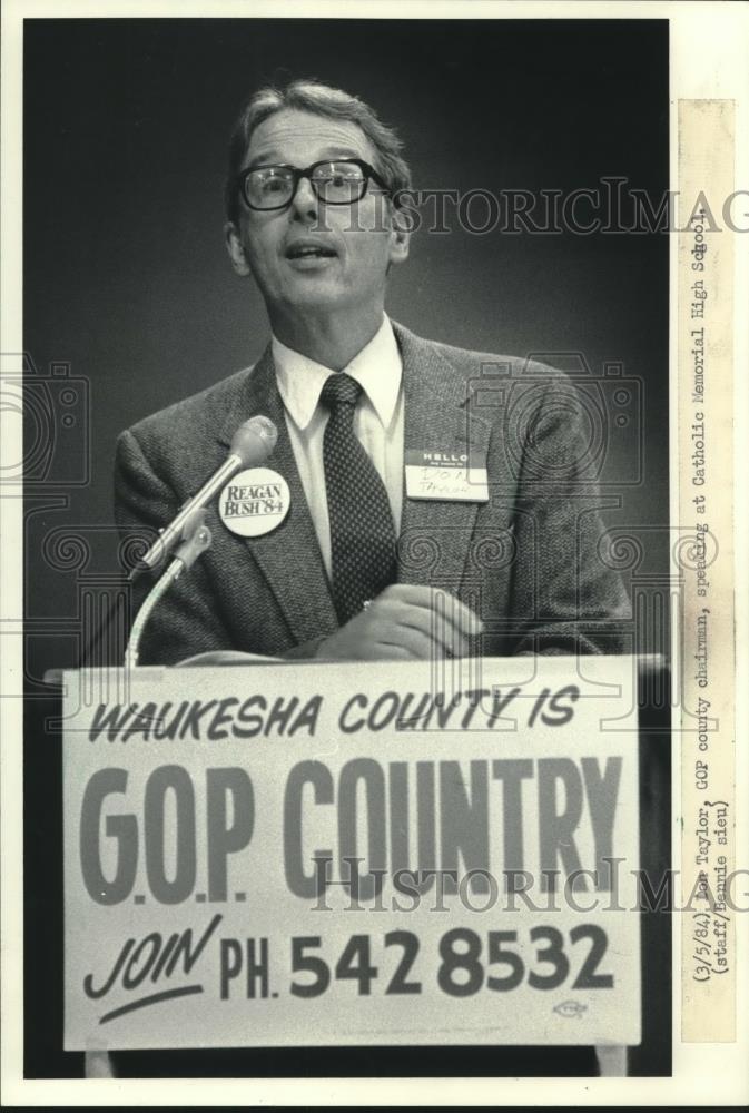 1984 Press Photo Don Taylor, Chairman, Republican Party of Waukesha - mjc10626 - Historic Images