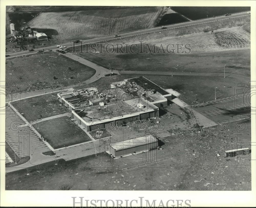 1981 Press Photo Aerial view of Moraine Park Institute after storm, Wisconsin. - Historic Images