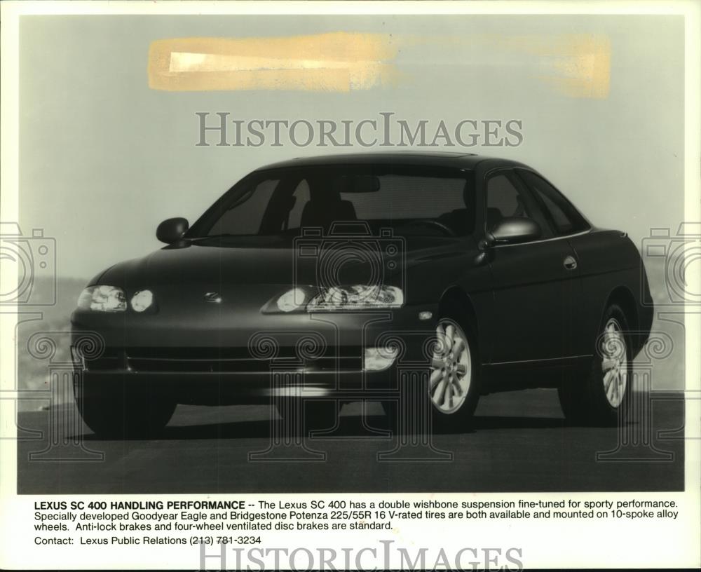 1991 Press Photo Lexus SC400 with 4.0-liter V-8 with anti-lock brakes, Japan. - Historic Images