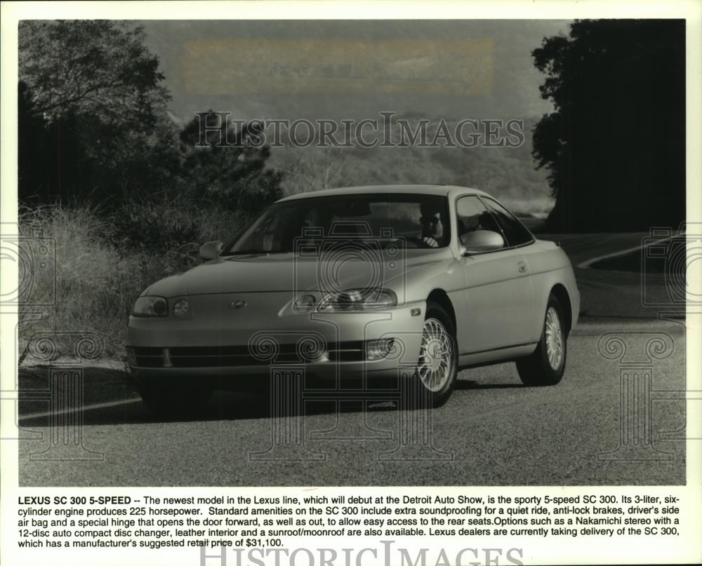 1992 Press Photo Lexus SC 300 5-Speed - 6 cylinder engine, Japan. - mjc12256 - Historic Images