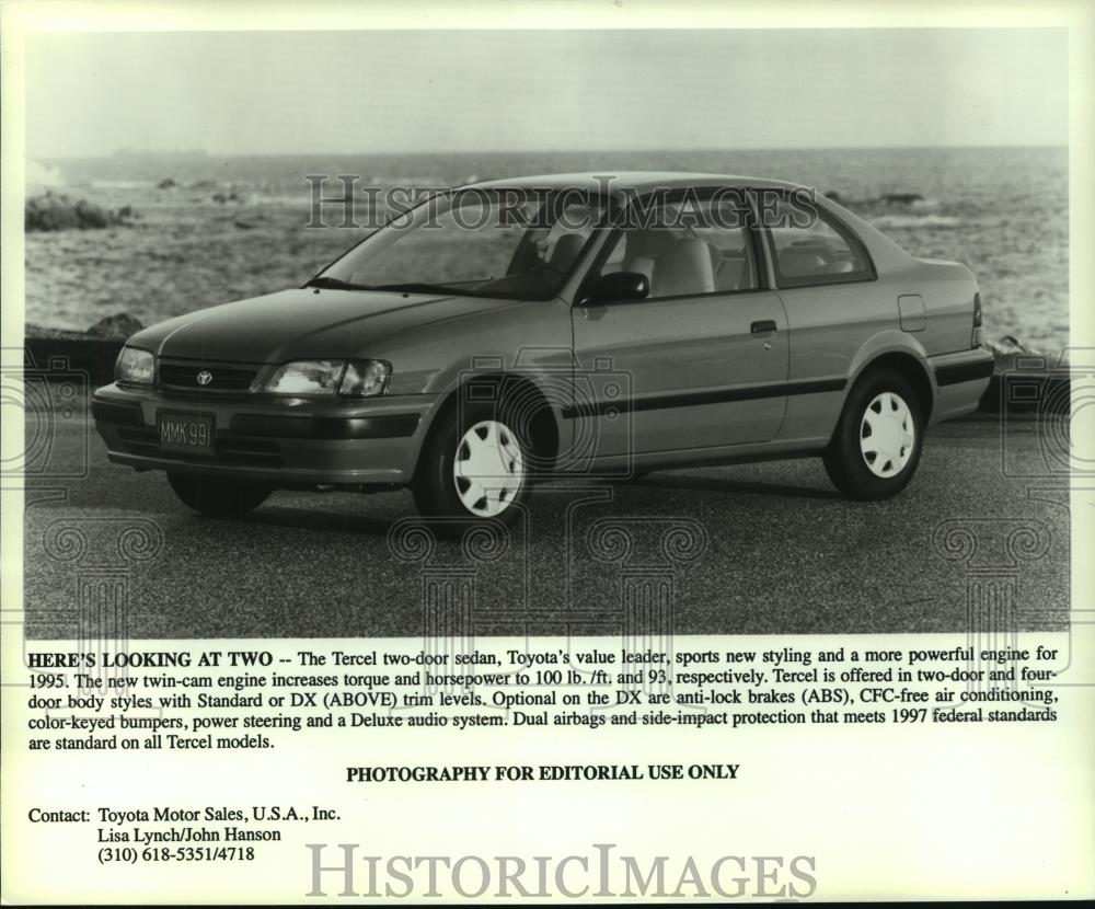 1995 Press Photo 1995 Toyota Tercel two door sedan - mjc12280 - Historic Images