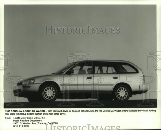 1993 Press Photo 1993 Toyota Corolla 5-Door DX Wagon - mjc12288 - Historic Images