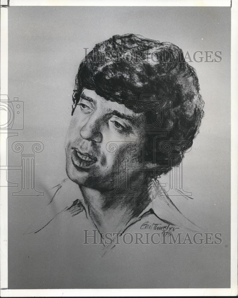 1983 Press Photo Drawing of Bob Cain, Entertainer - abna29107 - Historic Images