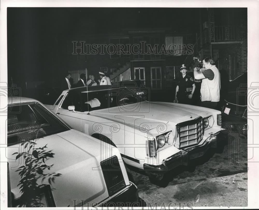 1987 Press Photo Car driven by suspect in shooting of Birmingham police officers - Historic Images