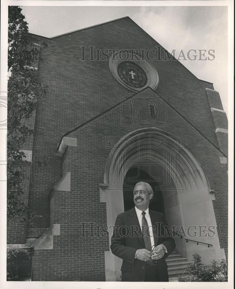 Press Photo Reverend E. R. Faush looks forward to church&#39;s centennial Event - Historic Images