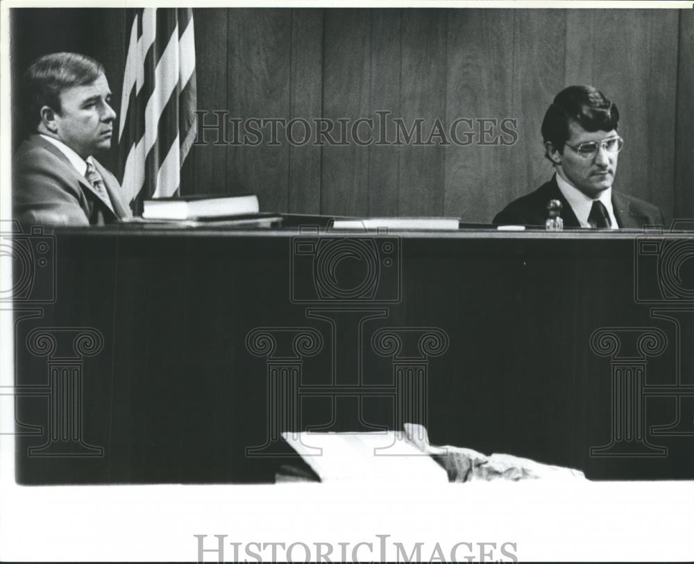 1979 Press Photo Carter Roberts on stand in Thomas Fullman Trial, Alabama - Historic Images