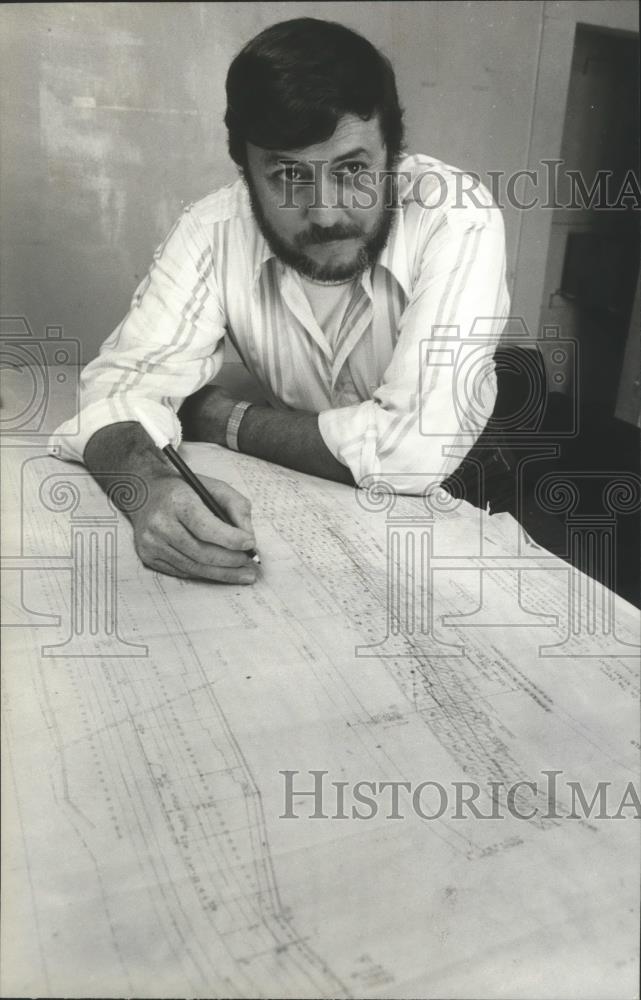 1978 Press Photo State Highway Department Project Engineer Kenneth King - Historic Images