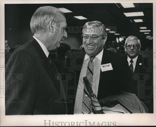 1987 Press Photo Breakfast with Hunt and Bill Dickinson - abna32990 - Historic Images