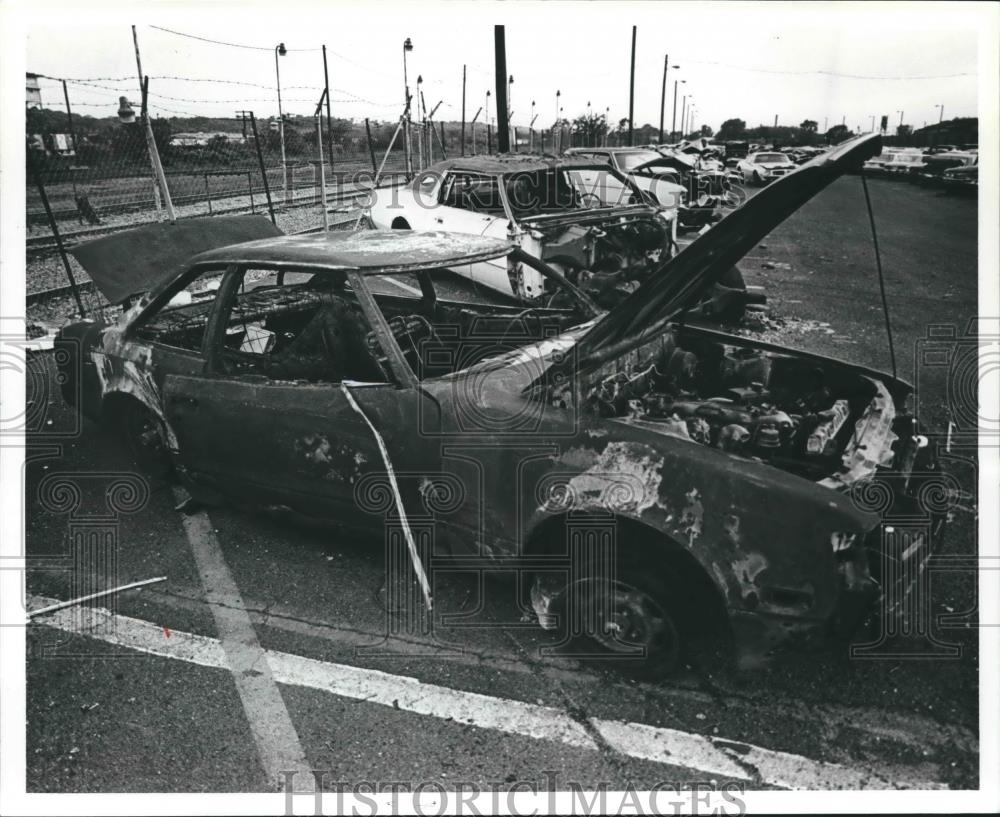 1982 Press Photo Burned Car found by Birmingham, Alabama Police - abna34159 - Historic Images