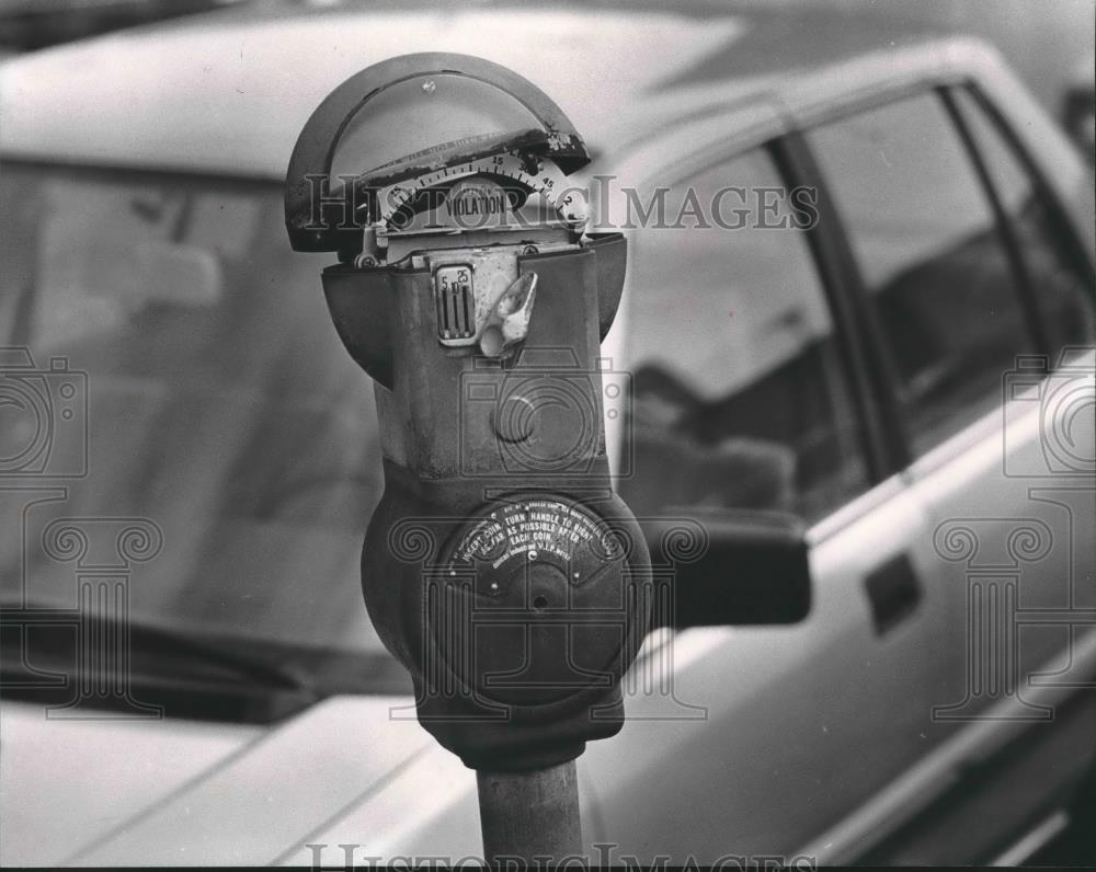 1985 Press Photo Vandalized Parking Meter - abna34169 - Historic Images