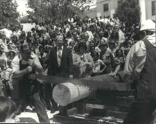 1979 Press Photo Alabama Governor Fob James at Forest Festival, Montgomery - Historic Images