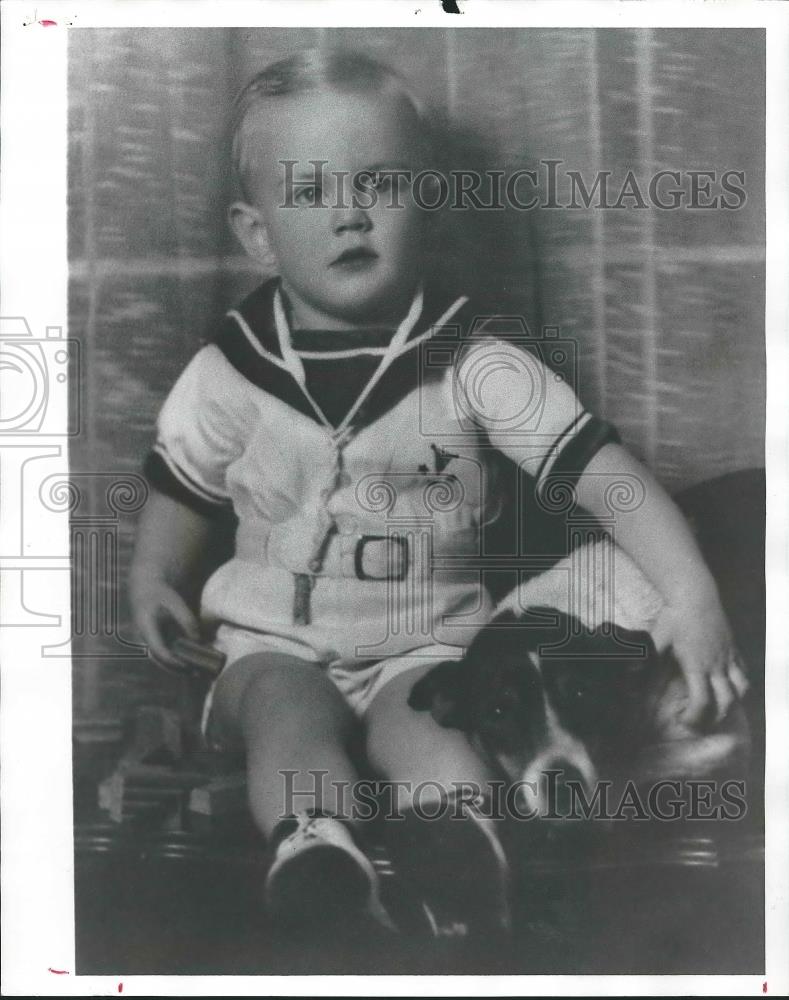 1978 Press Photo Alabama Governor Fob James as a toddler with family pet dog - Historic Images