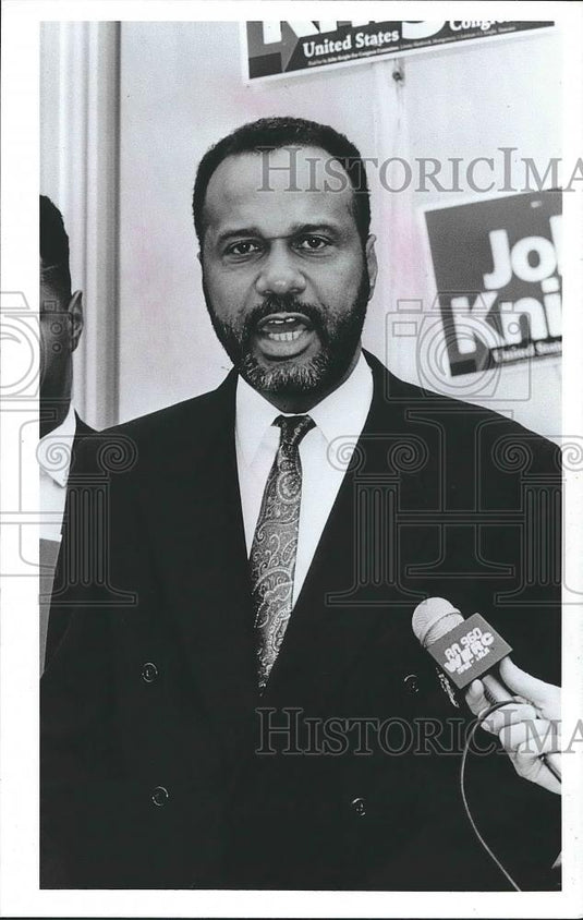 1992 Press Photo John Knight announces for Congress - abna34692 - Historic Images