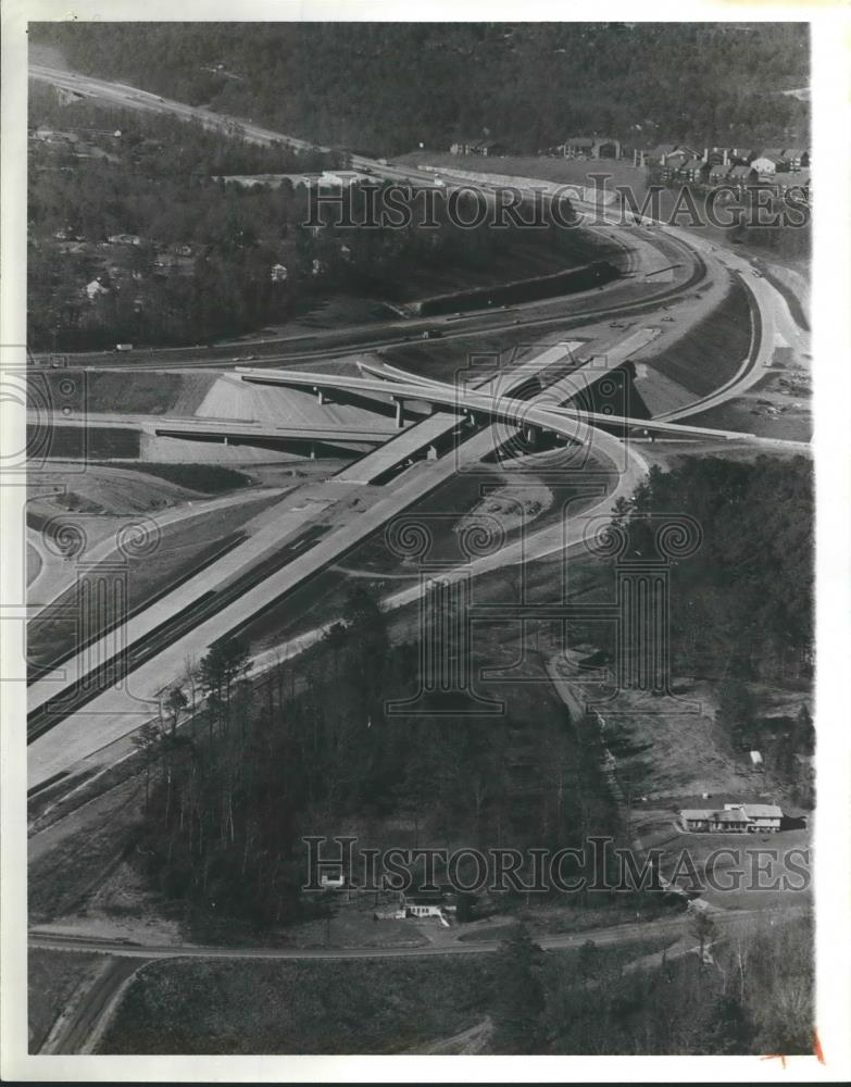 1981 Press Photo Alabama Highways: Interstate 89 in Hoover, Alabama, Aerial View - Historic Images