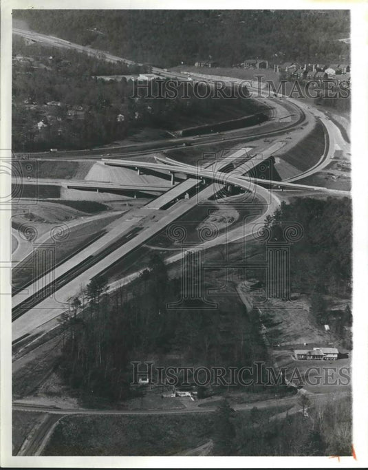 1981 Press Photo Alabama Highways: Interstate 89 in Hoover, Alabama, Aerial View - Historic Images