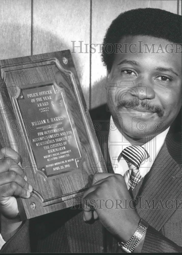 1981 Press Photo Officer W. E. Harris, Birmingham, Alabama Policeman - abna34921 - Historic Images