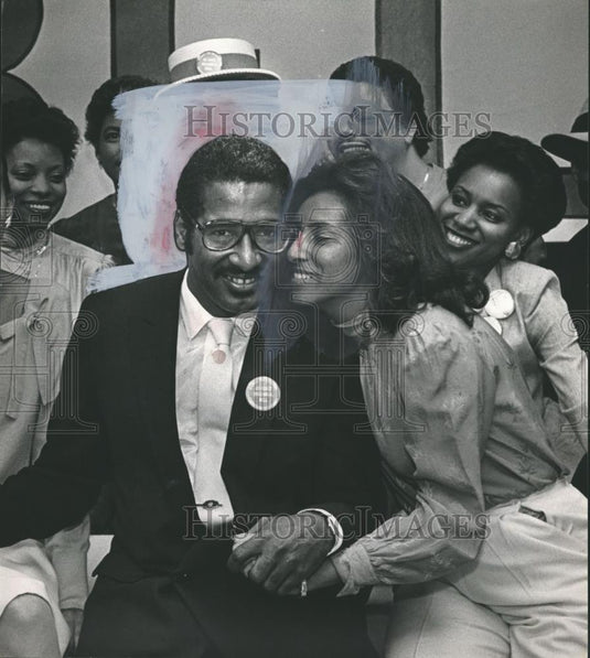 1983 Press Photo William Bell and wife Shelly at Birmingham City Council camp - Historic Images