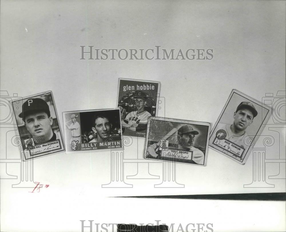 Press Photo These Five Baseball Cards Are The Memories Of America&#39;s Pasttime - Historic Images