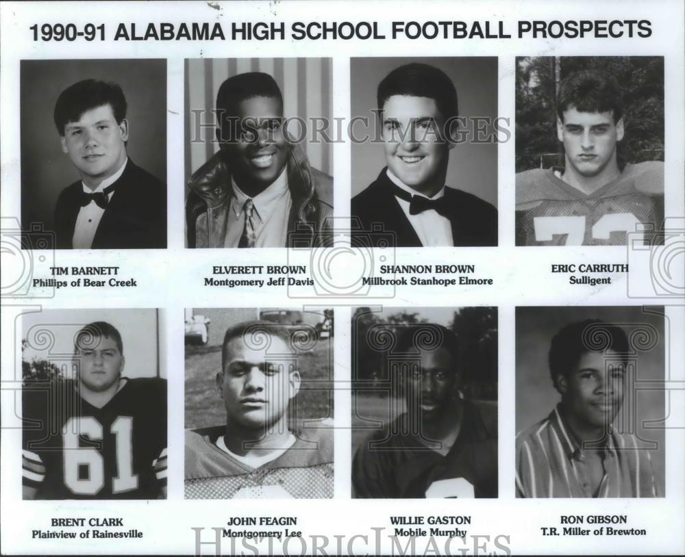 1991 Press Photo Top Alabama High School Football Prospects From Around State - Historic Images